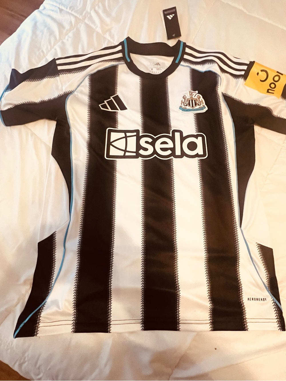 adidas Kids Black & White Striped Soccer Jersey